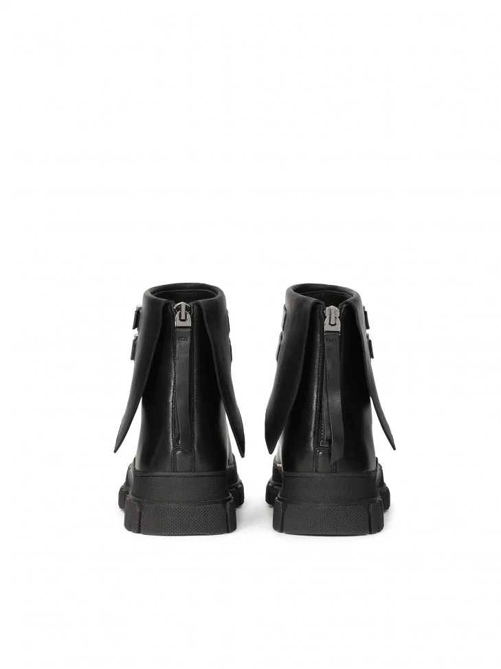 Kazar Leather Boots With Turned-up Upper