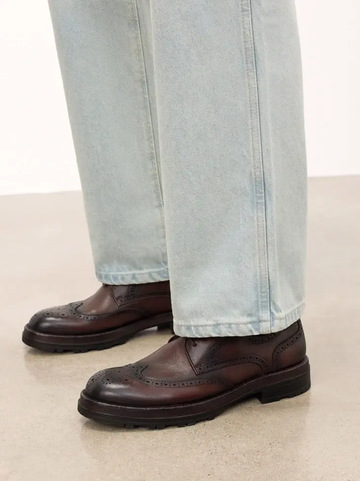 Kazar Leather Casual Shoes With Ornamentation