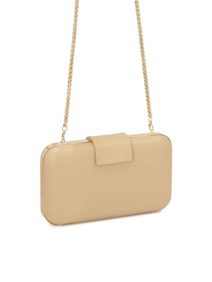 Kazar Leather Clutch Bag With Large Stone