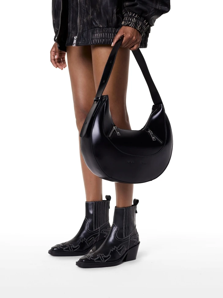 Kazar Leather Cowboy Boots With Cut-out Pattern