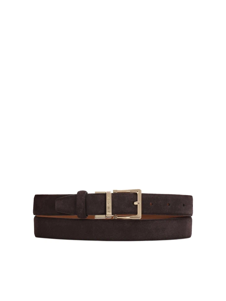 Kazar Leather Double-sided Belt In Shades Of Brown