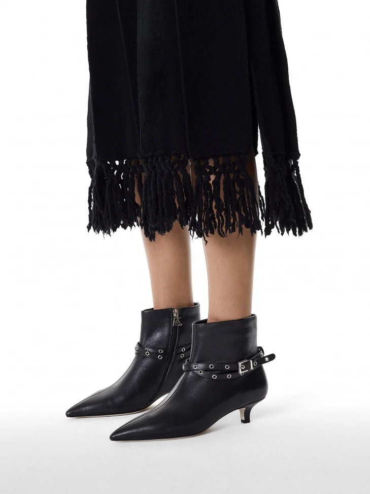 Kazar Leather Duck Heeled Boots