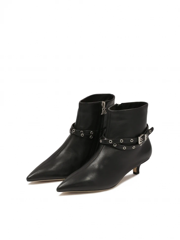 Kazar Leather Duck Heeled Boots