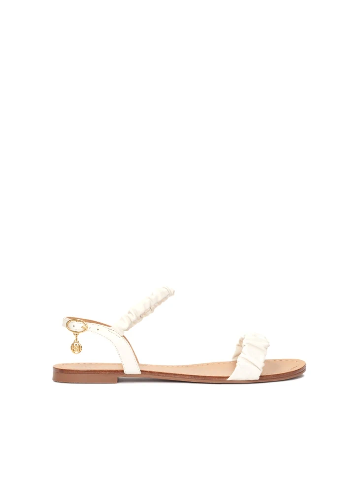 kazar Leather flat sandals with crinkled straps