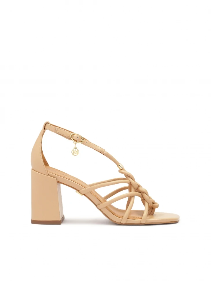 kazar Leather flip flop sandals with a post heel