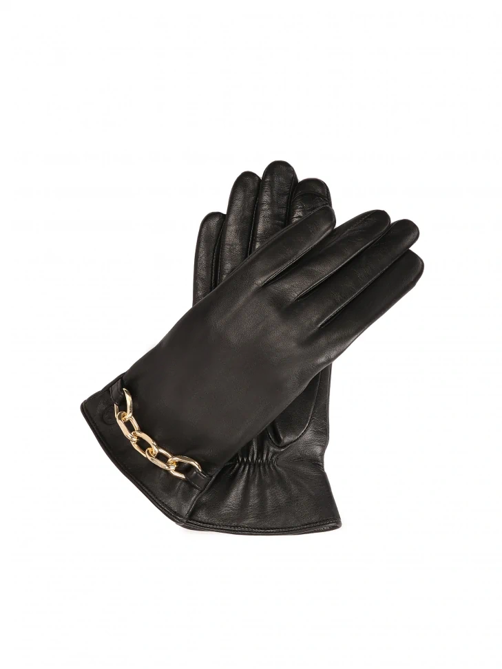 kazar Leather gloves with decorative chain