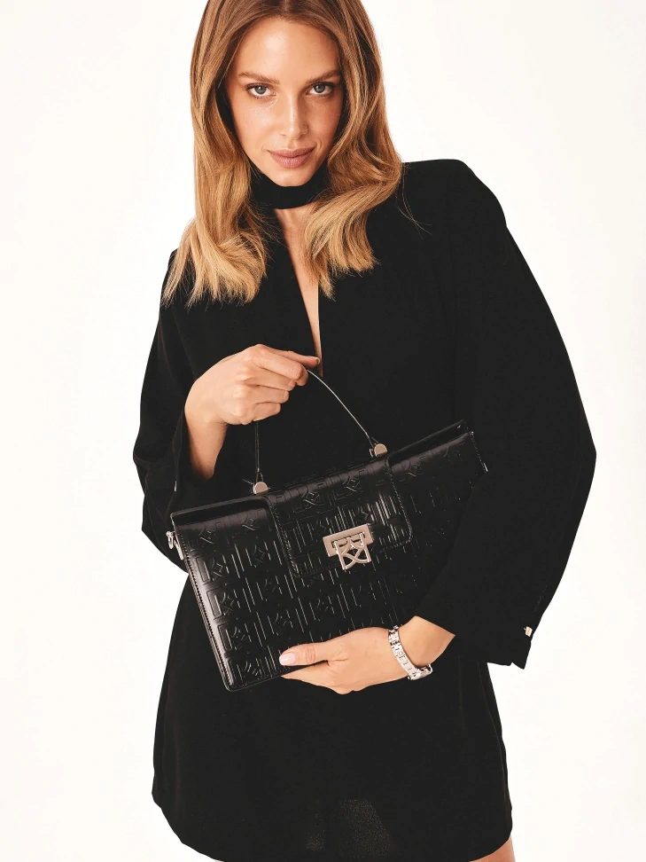 Kazar Leather Handbag Trunk With Handle And Strap