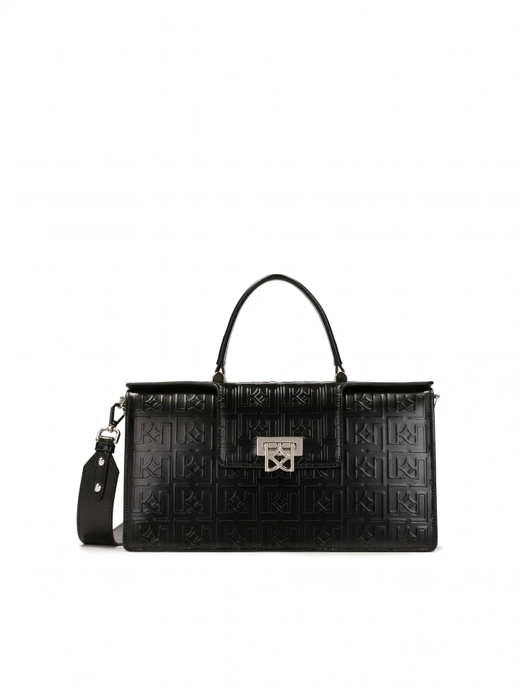 kazar Leather handbag trunk with handle and strap