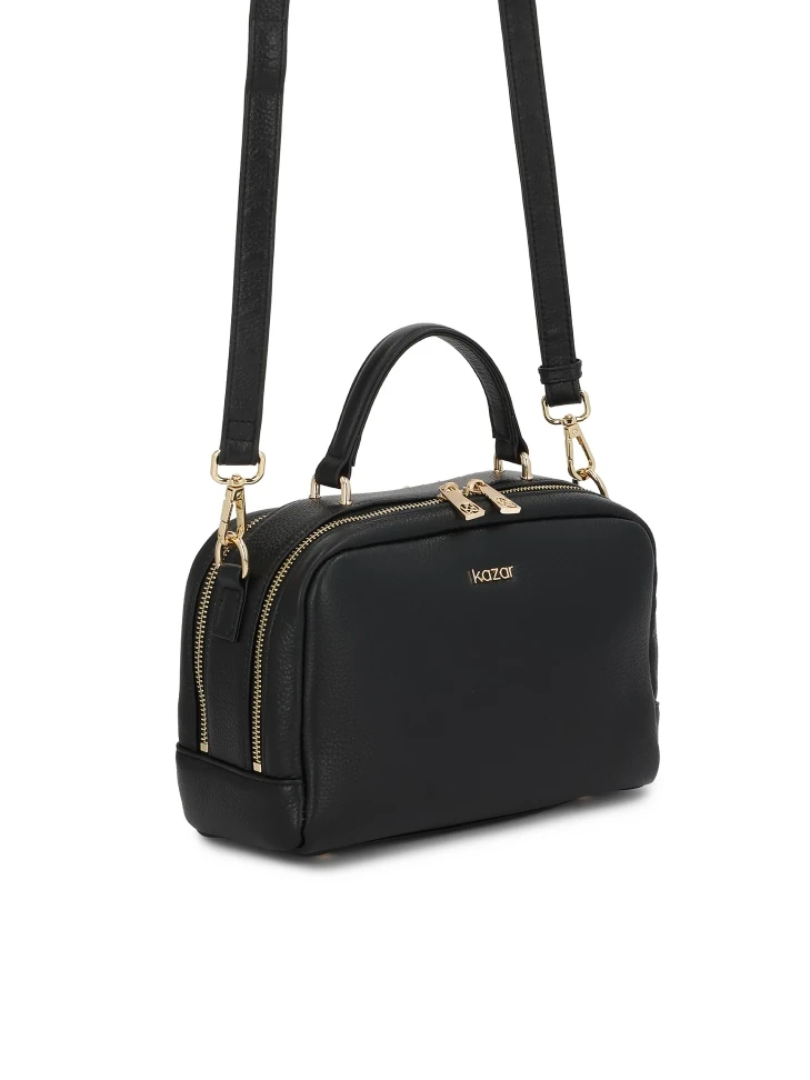 Kazar Leather Handbag With A Geometric Shape