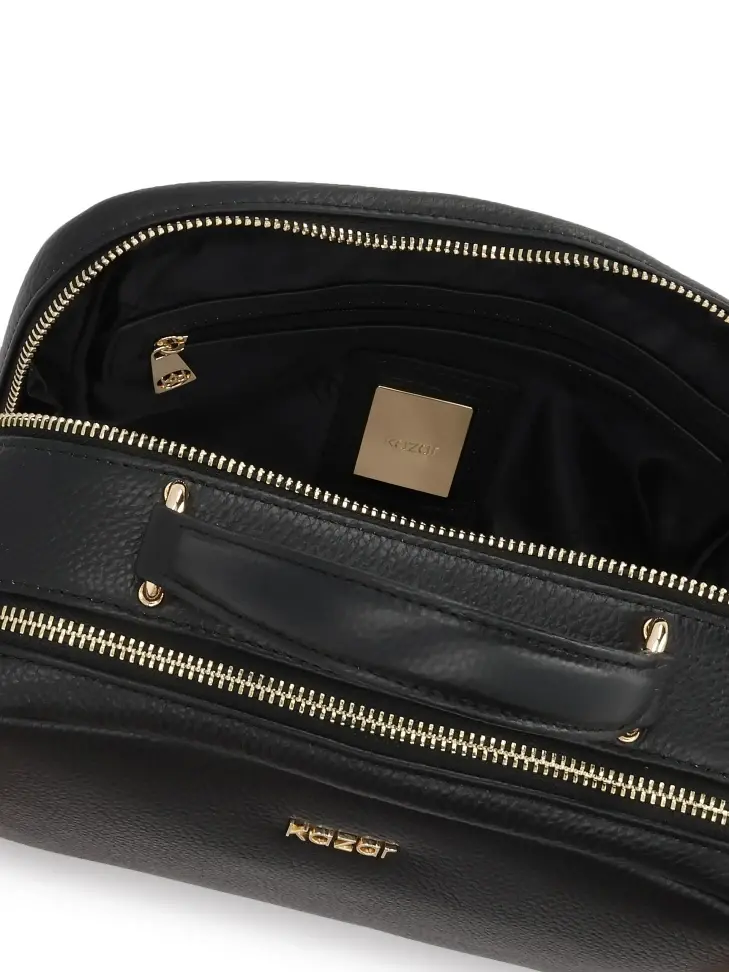 Kazar Leather Handbag With A Geometric Shape