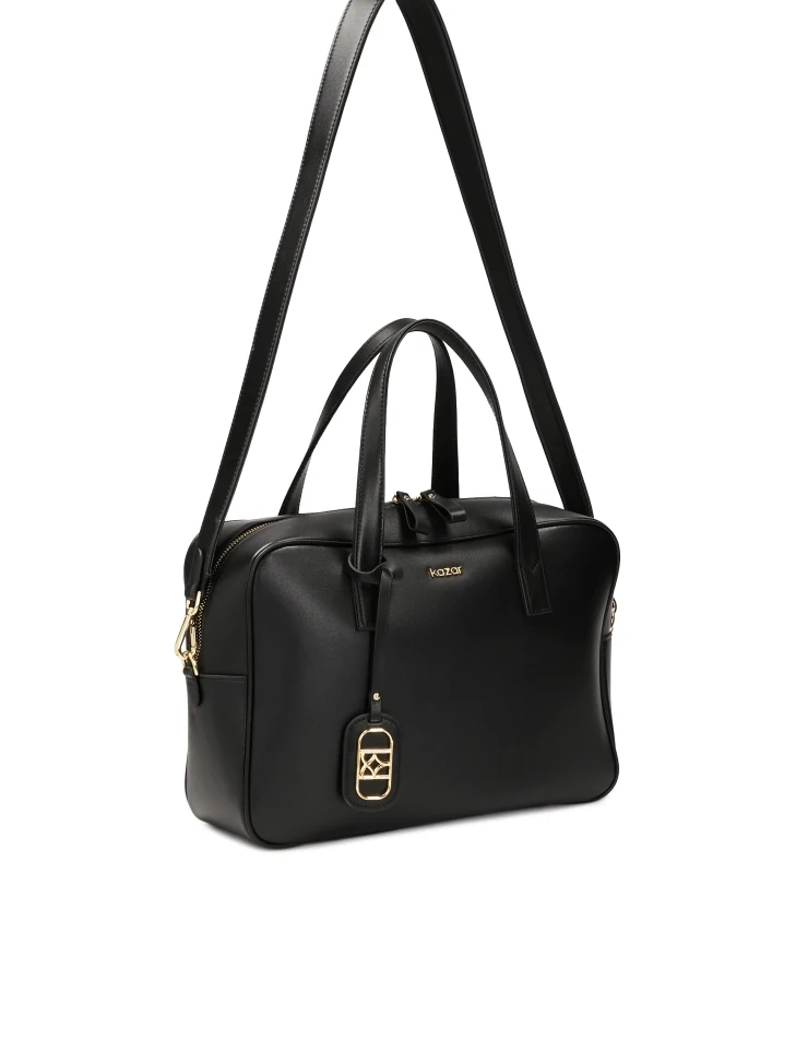 Kazar Leather Handbag With A Geometric Shape
