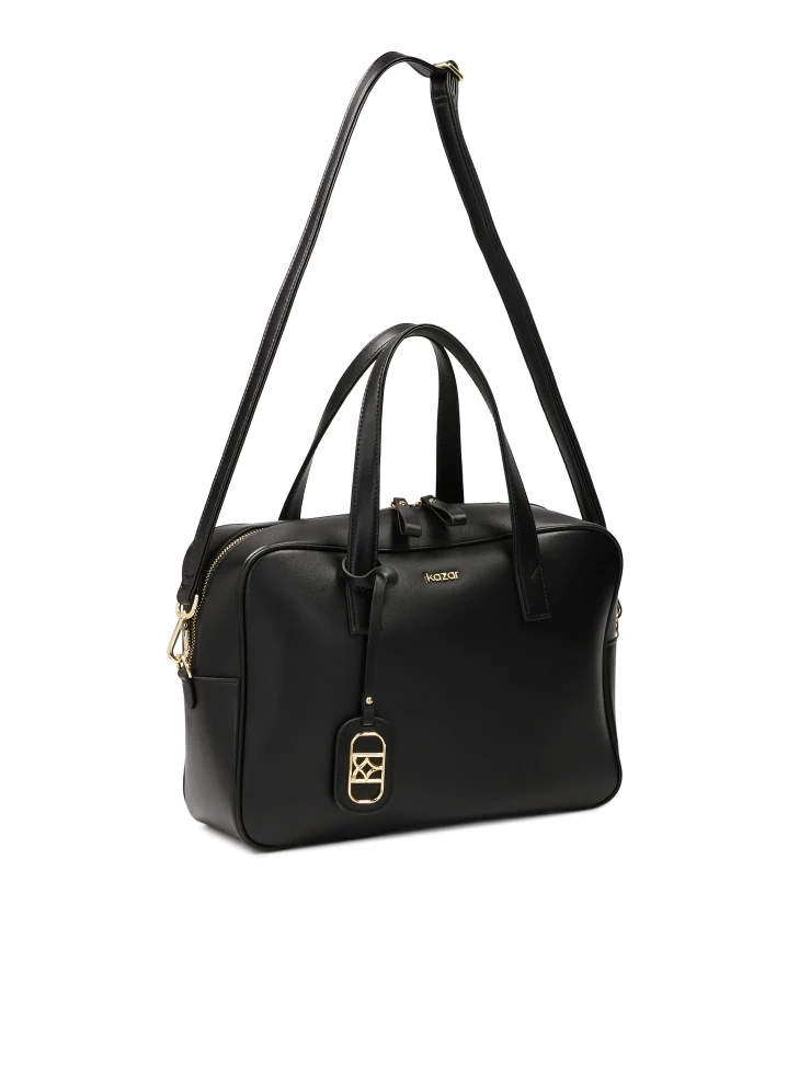 Kazar Leather Handbag With A Geometric Shape