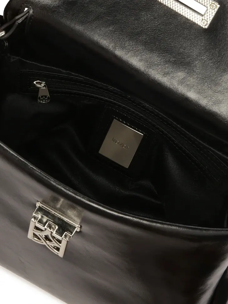 Kazar Leather Handbag With Decorative Clasp