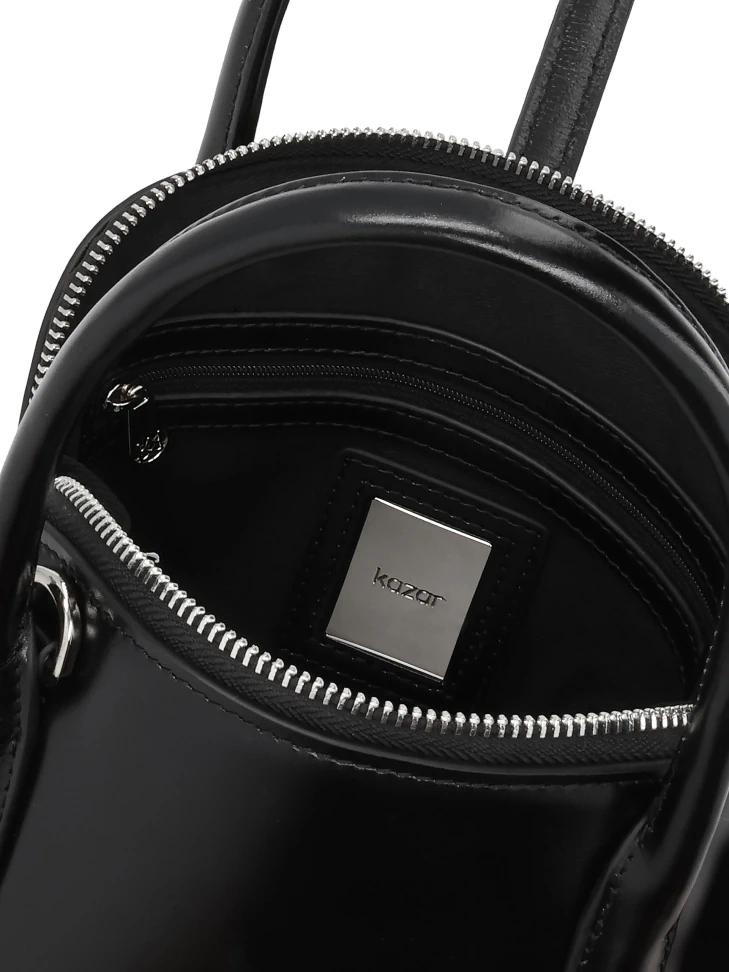 Kazar Leather Handbag With Rigid Construction