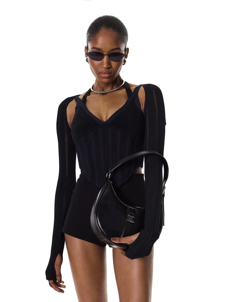 Kazar Leather Handbag With Short Shoulder Handle