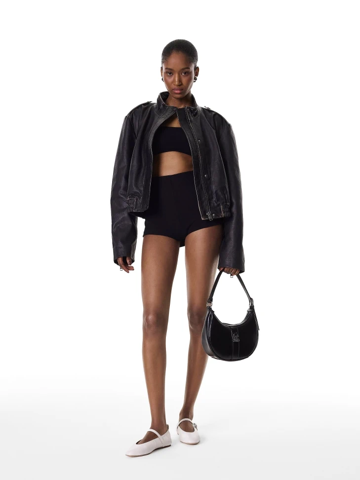 Kazar Leather Handbag With Short Shoulder Handle