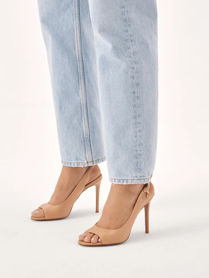 Kazar Leather Heeled Sandals With Covered Sides