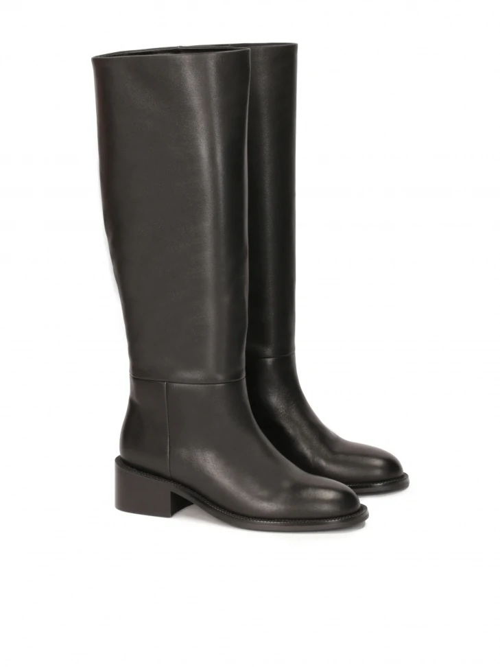 Kazar Leather Jackboots With A Slip-on Upper
