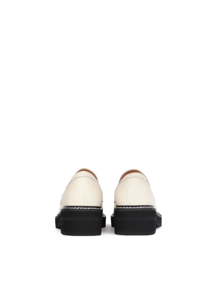 Kazar Leather Loafers In Off-white Colour