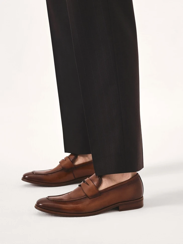 Kazar Leather Loafers With Cross Strap