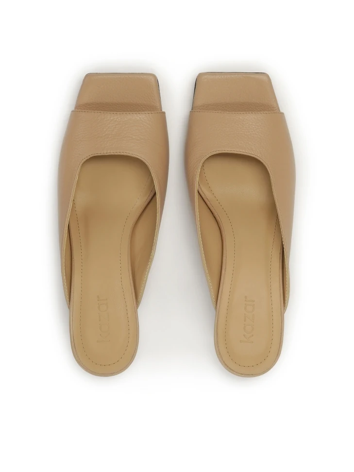 Kazar Leather Mules With A Low Heel