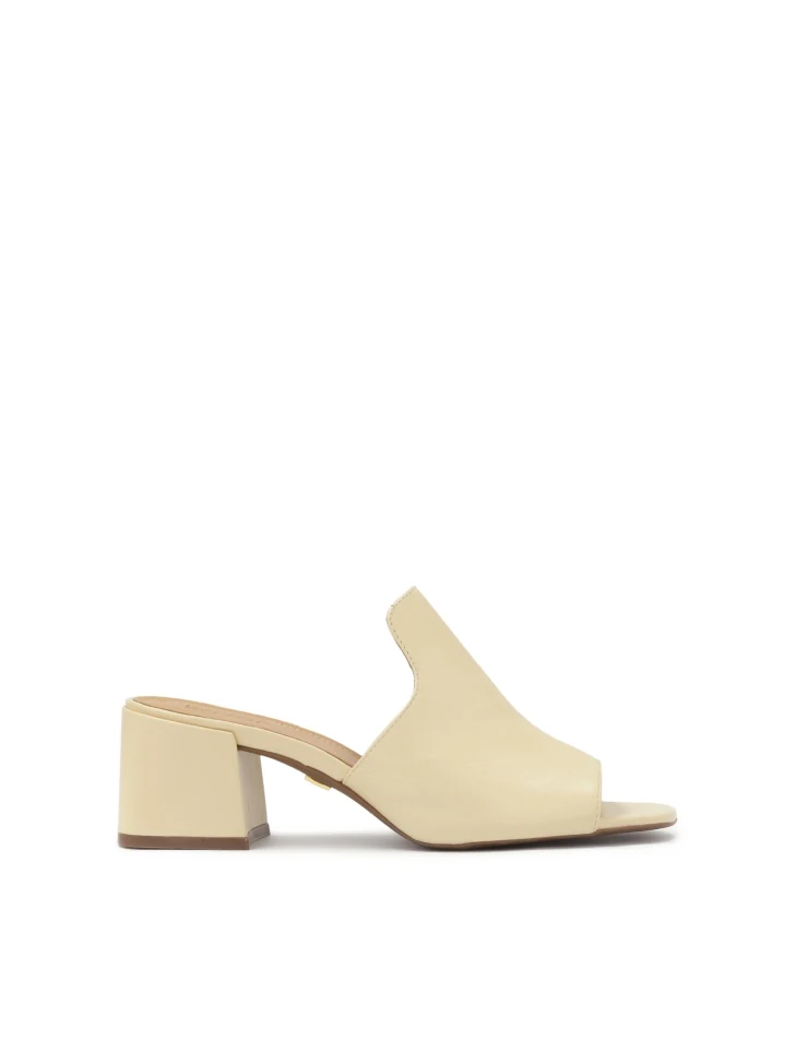 Kazar Leather Mules With A Wide Heel