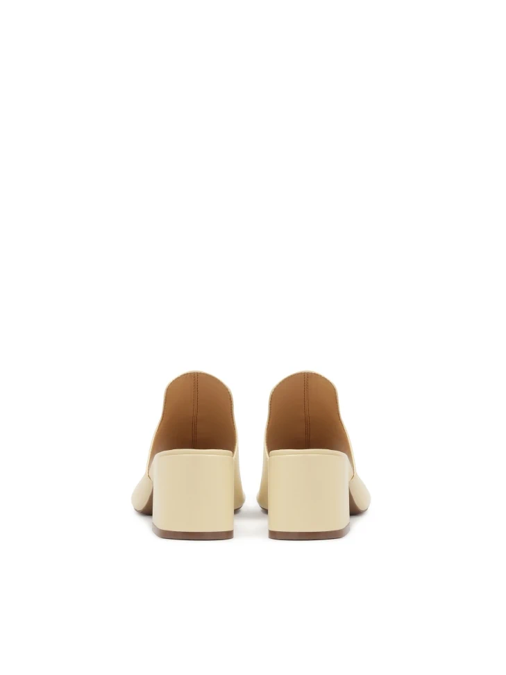 Kazar Leather Mules With A Wide Heel