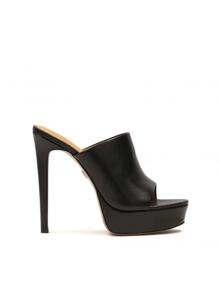 kazar Leather mules with platform and high heel