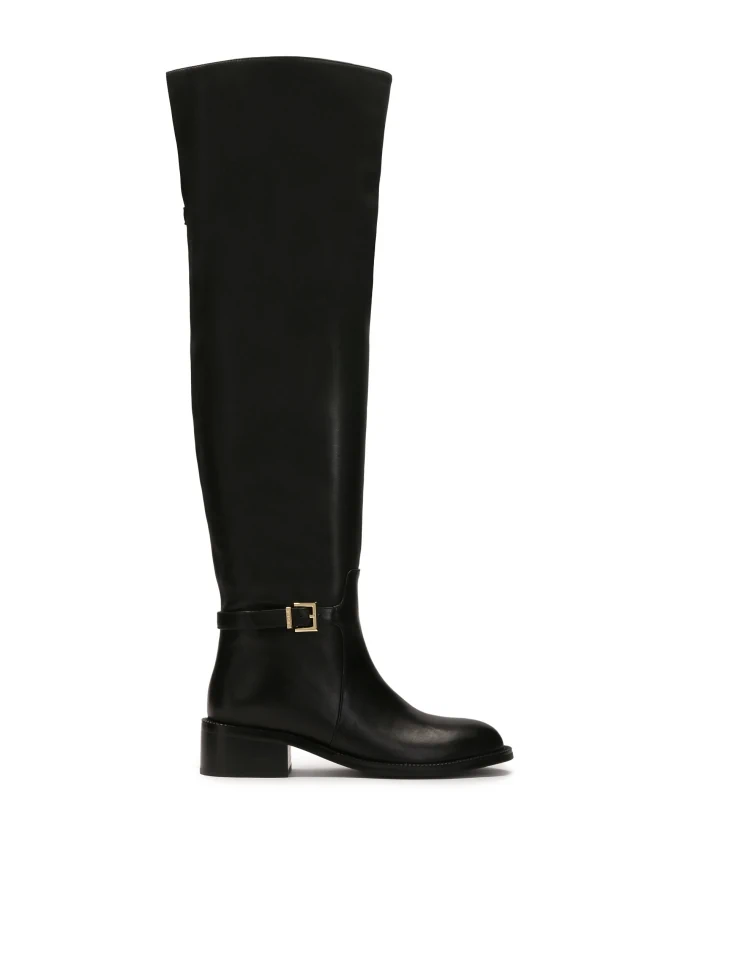 kazar Leather musketeers with flat heels