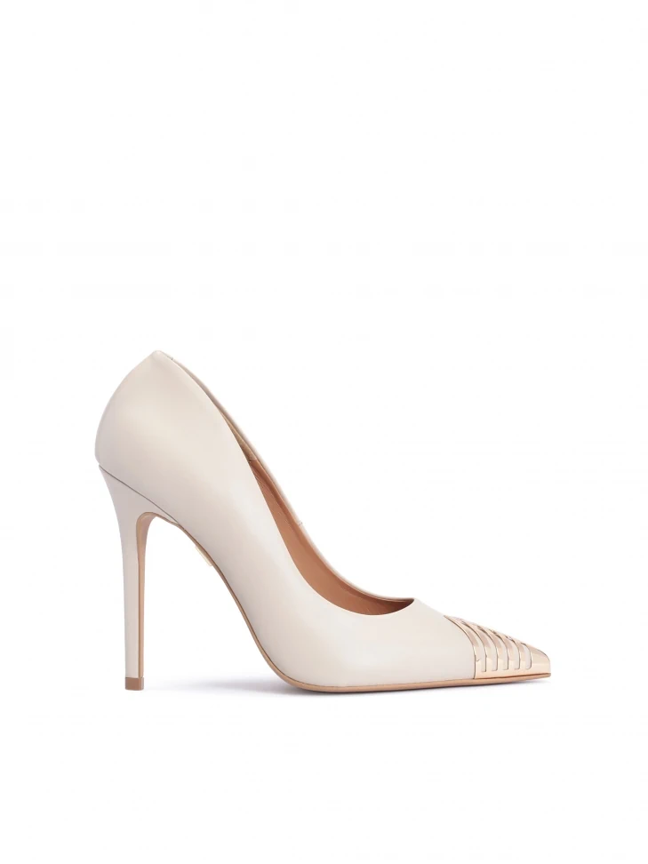 kazar Leather pumps with a metal toe