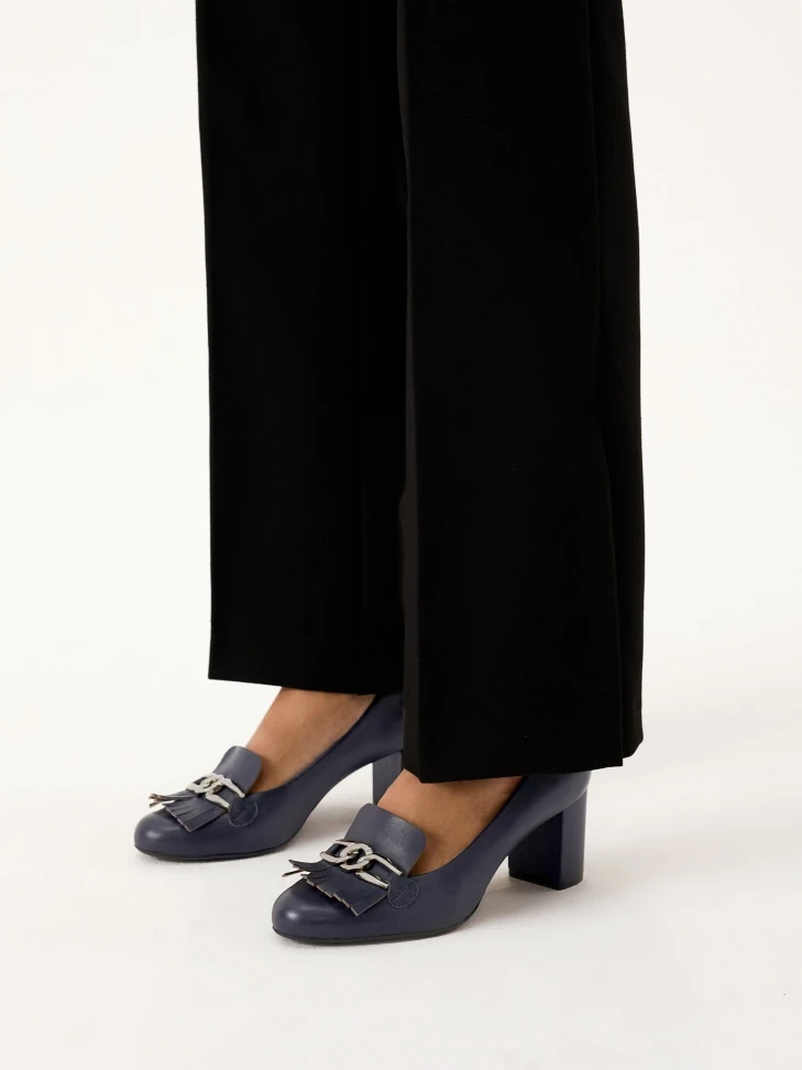 Kazar Leather Pumps With A Wide Heel