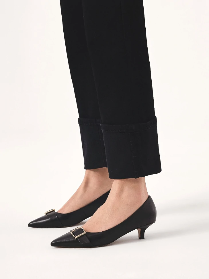 Kazar Leather Pumps With Kitten Heels