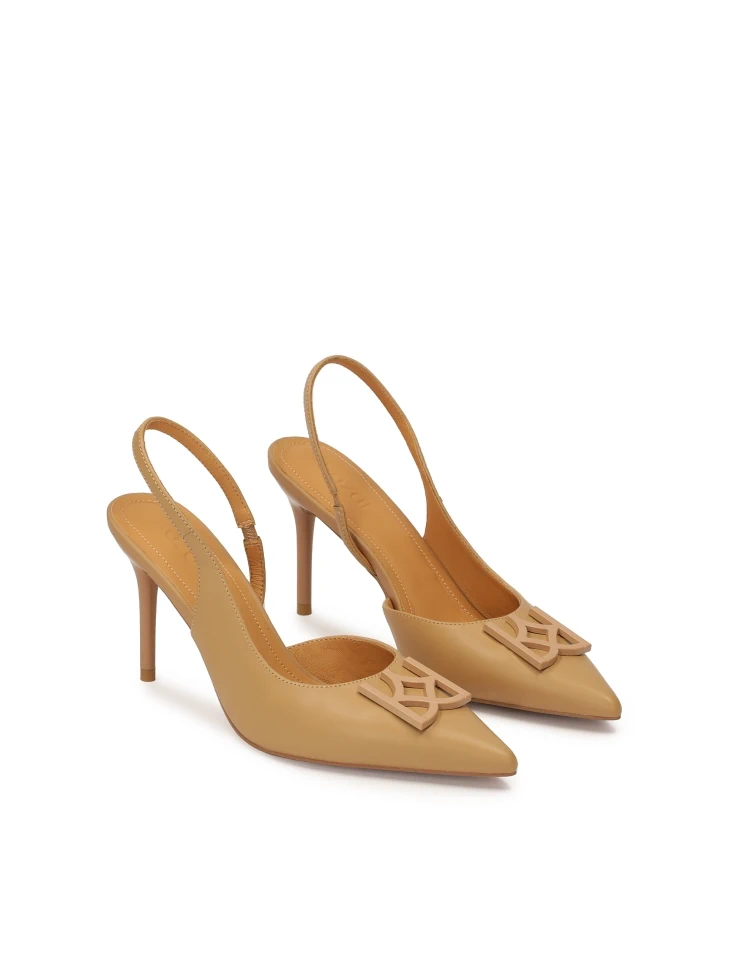 Kazar Leather Pumps With Open Heel