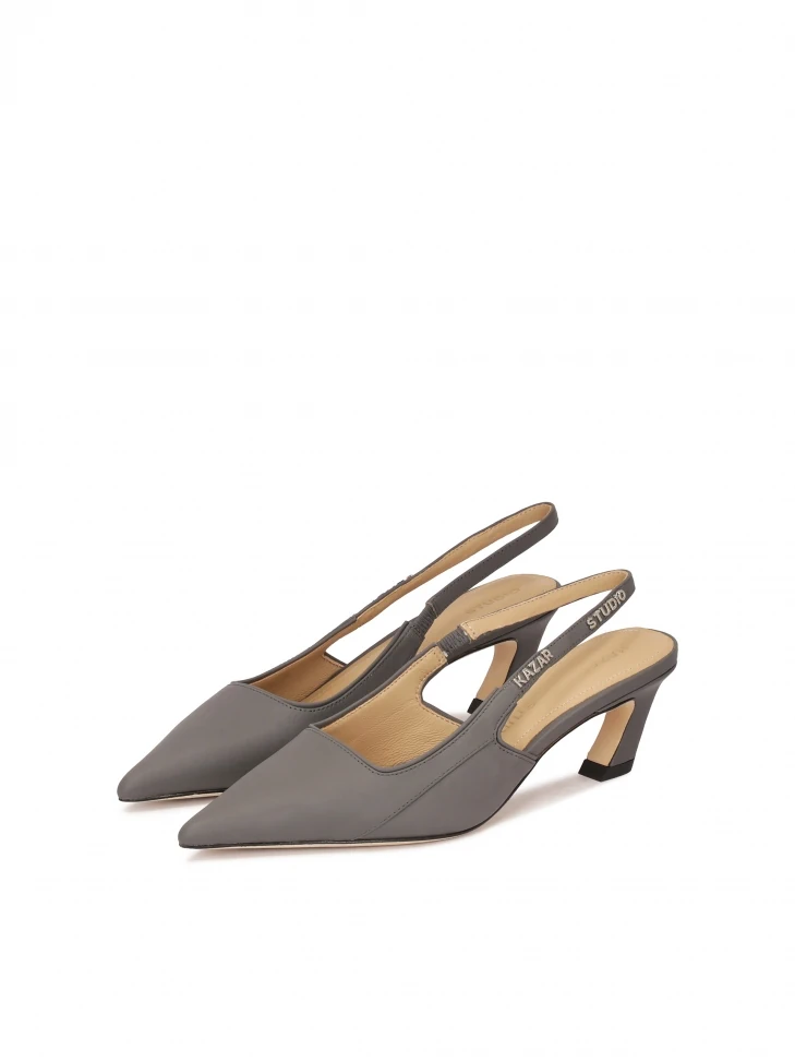 Kazar Leather Pumps With Open Heel