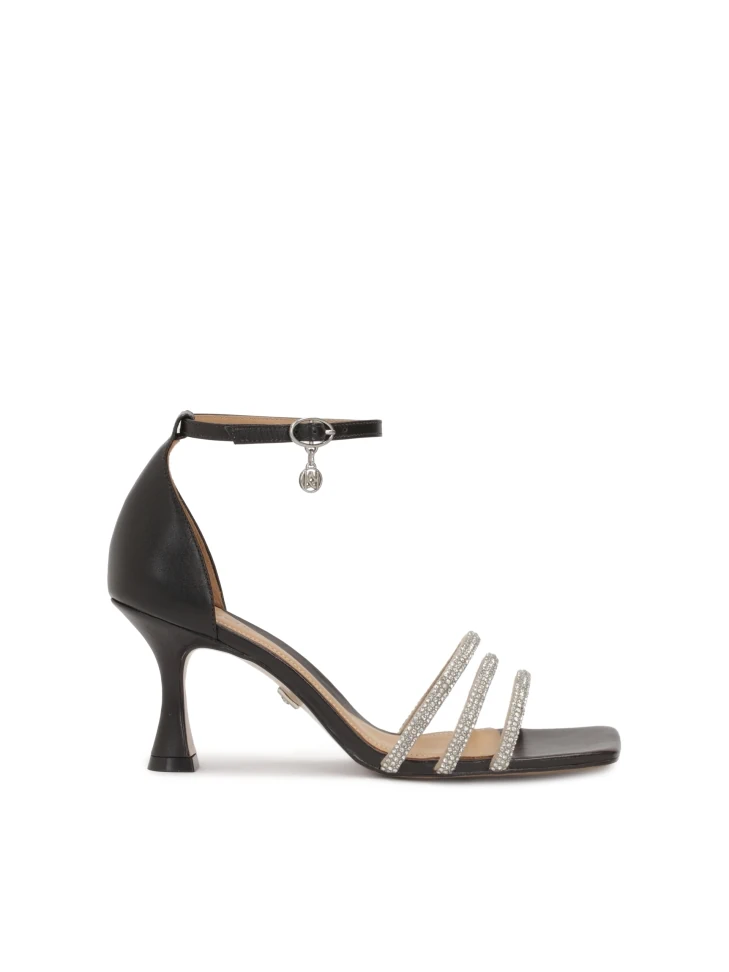 kazar Leather sandals on a heel with shiny straps