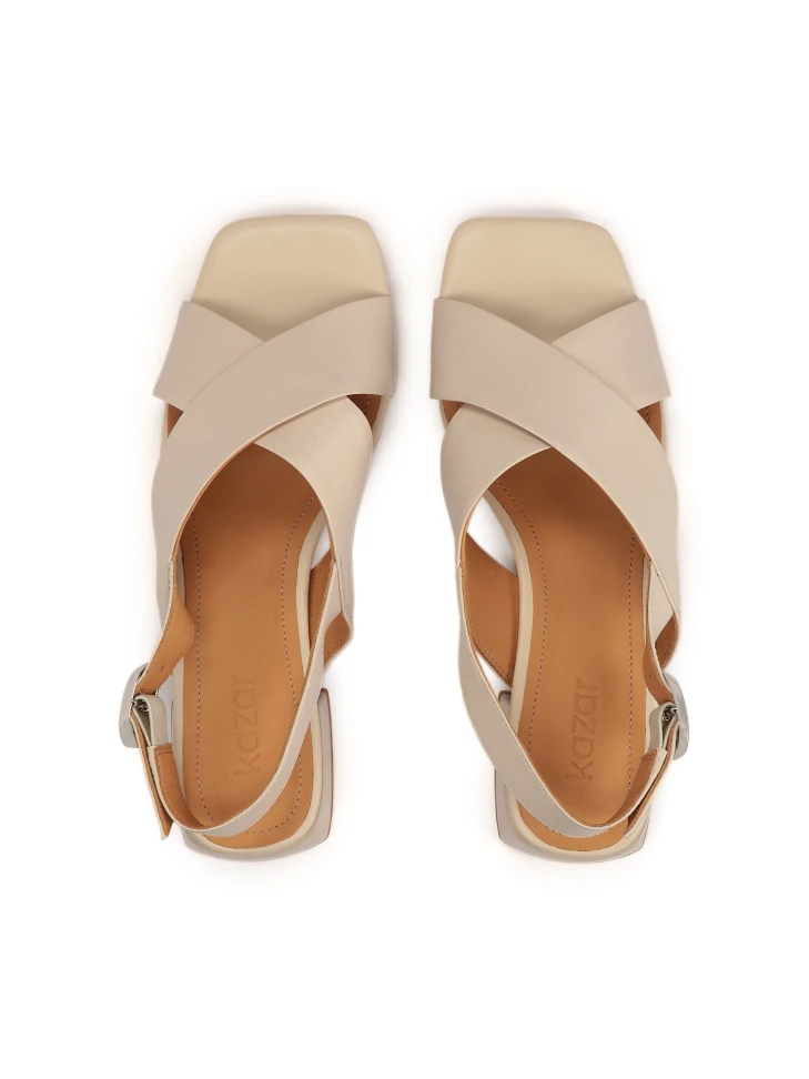 Kazar Leather Sandals On A Low Heel