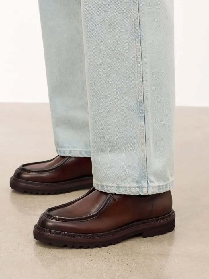 Kazar Leather Shoes With Short Lacing