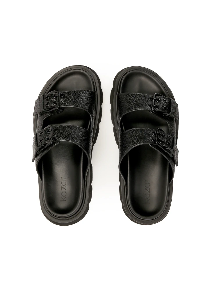 Kazar Leather Slides On A Thick Sole