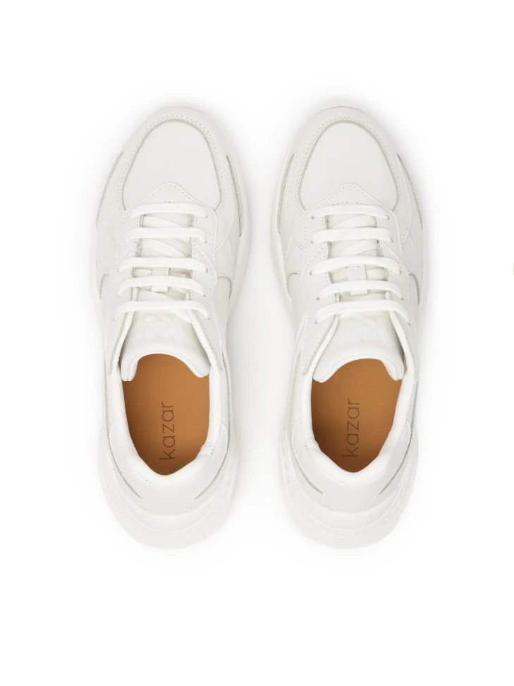 Kazar Leather Sneakers In White Color