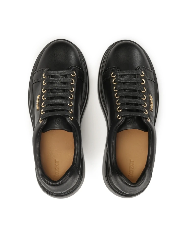 Kazar Leather Sneakers On A Thick Straight Sole