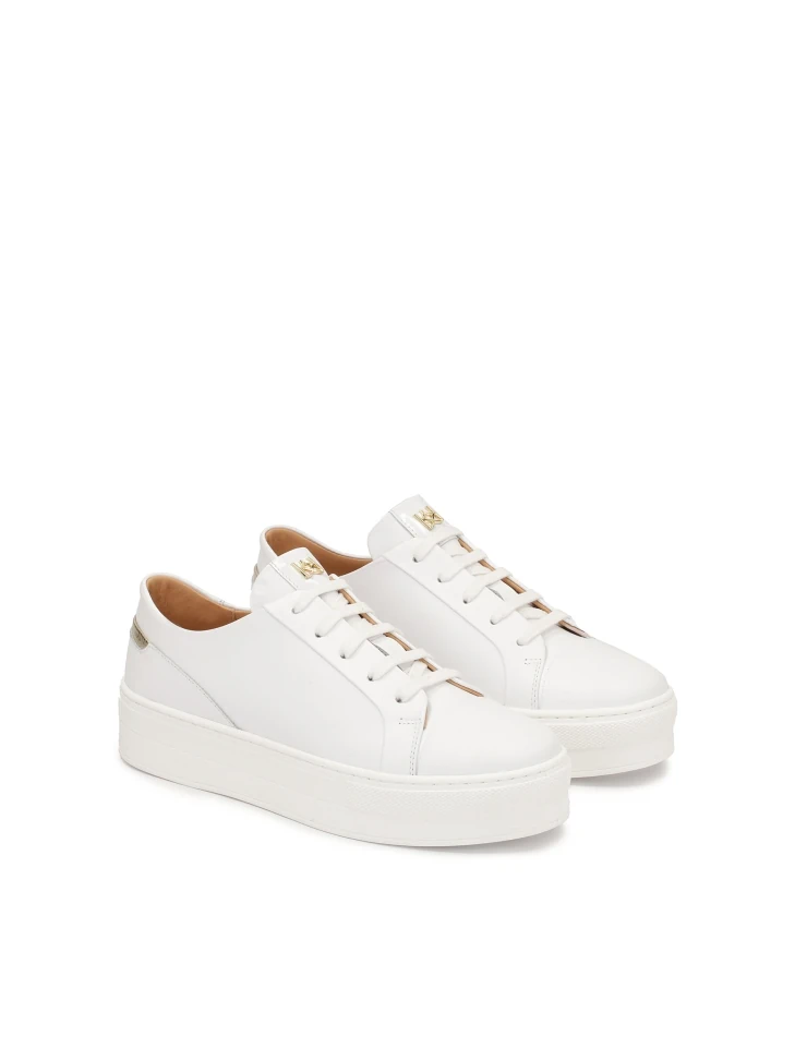 Kazar Leather Sneakers With Golden Elements
