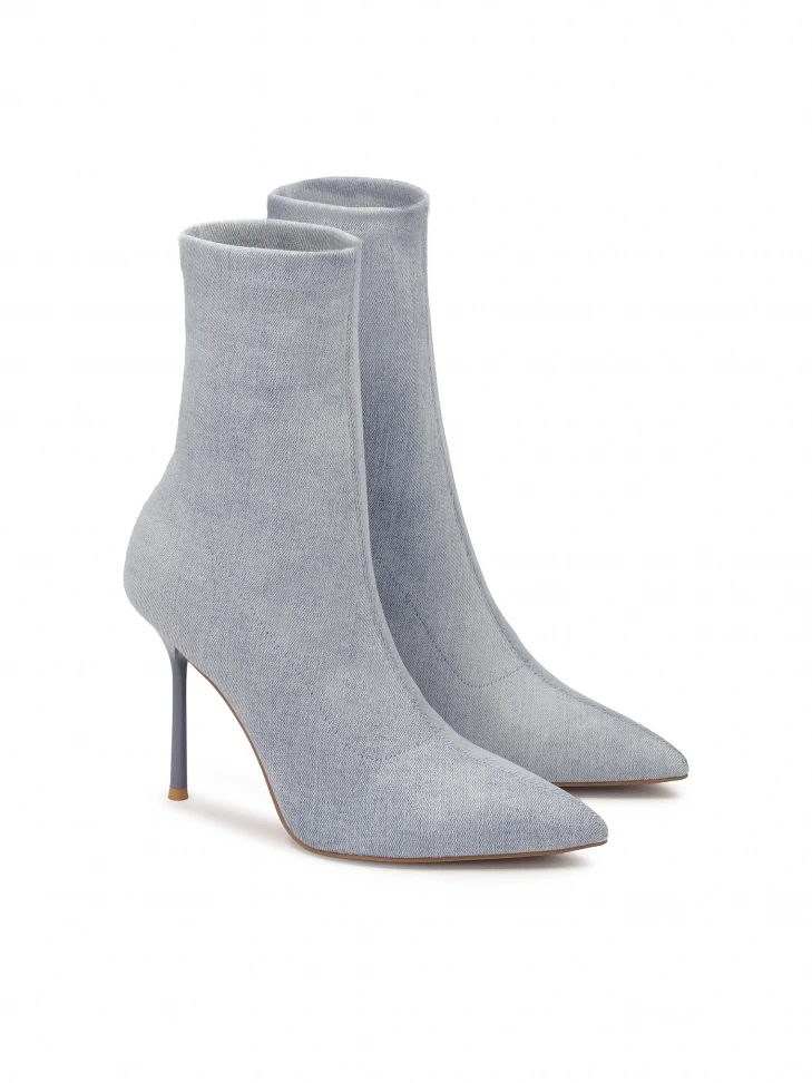 Kazar Light Blue Fabric Boots