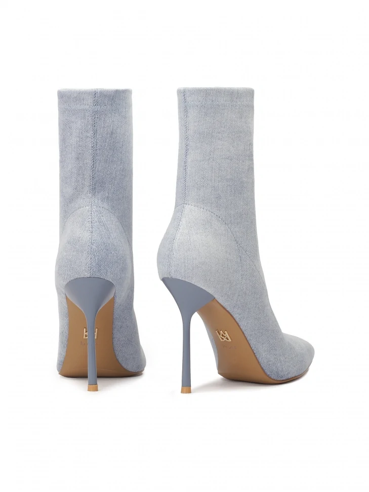 Kazar Light Blue Fabric Boots