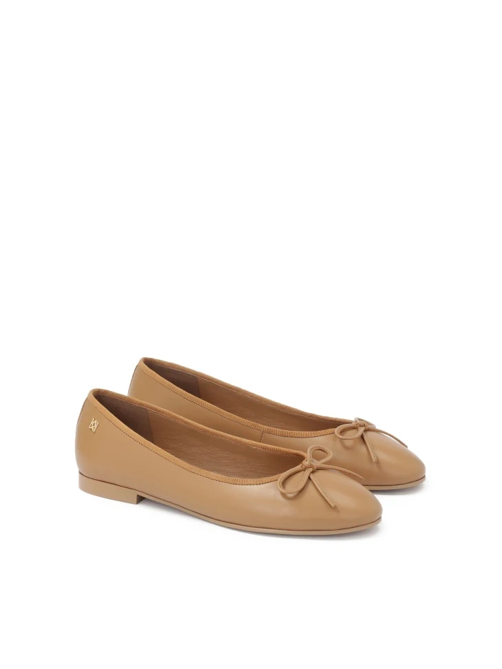Kazar Light Brown Ballerinas With Round Nose