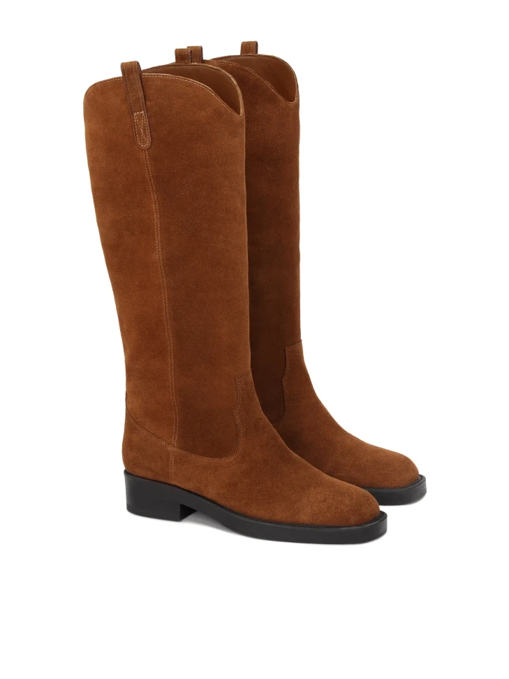Kazar Light Brown Boots With Slip-on Upper