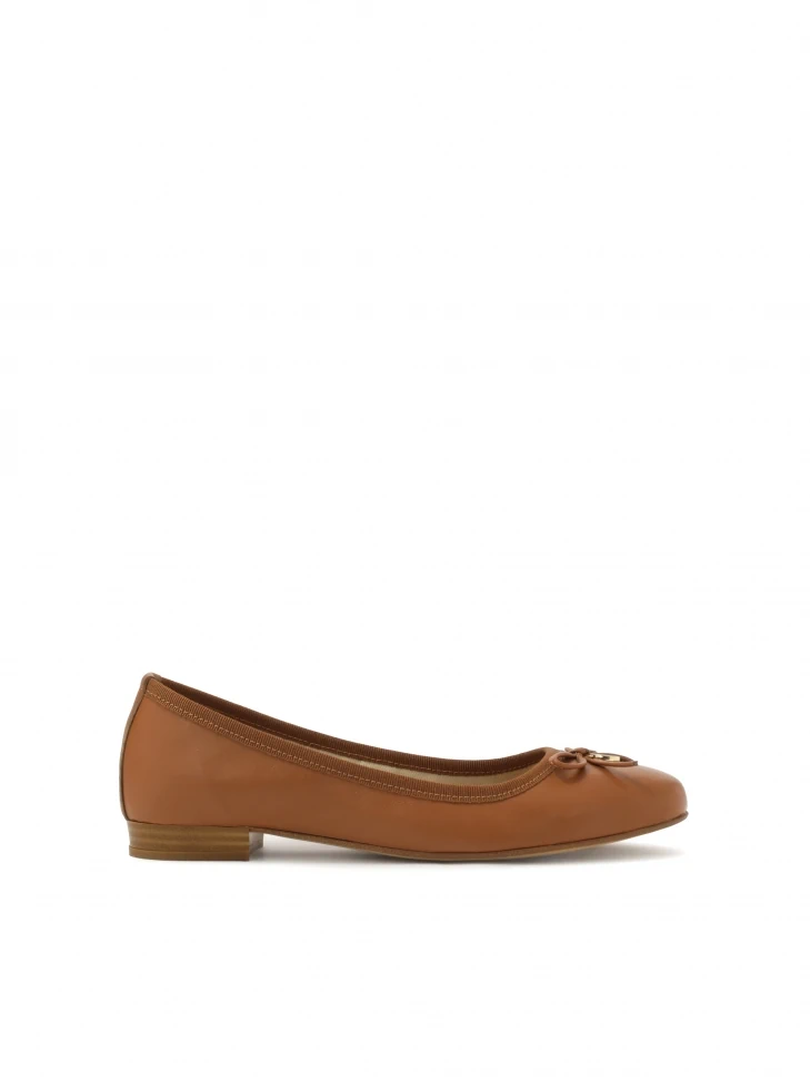 kazar Light brown comfortable leather ballerinas