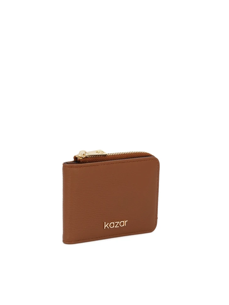Kazar Light Brown Compact Leather Wallet