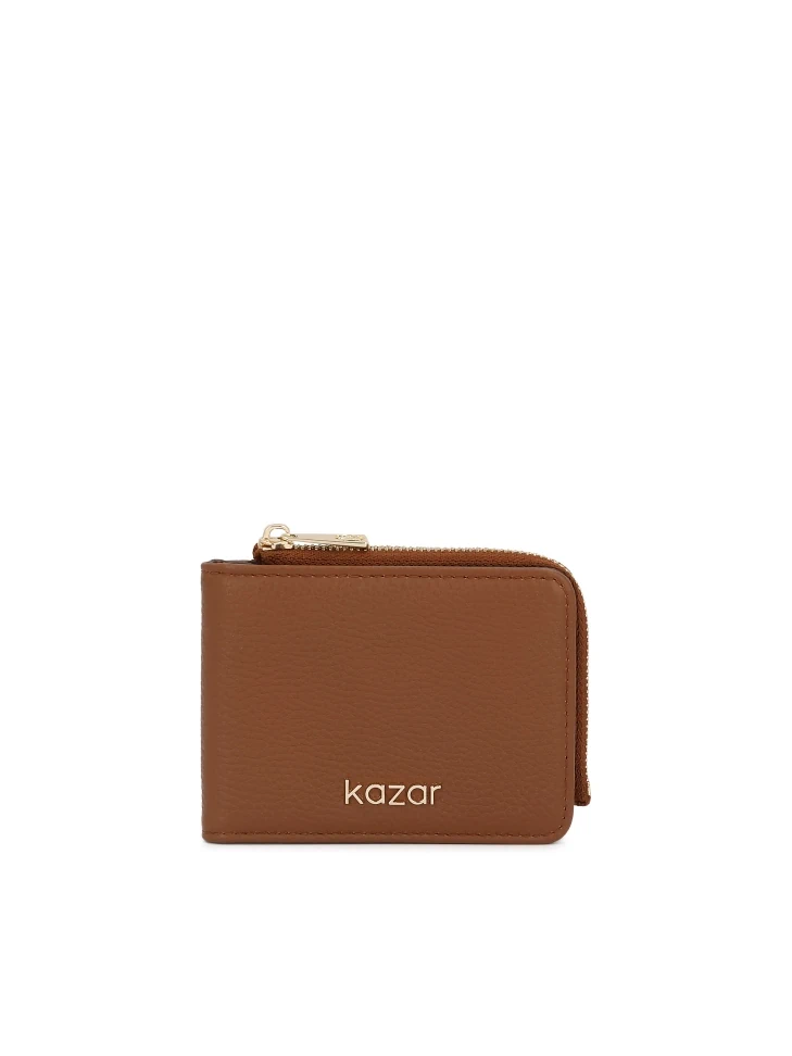 kazar Light brown compact leather wallet