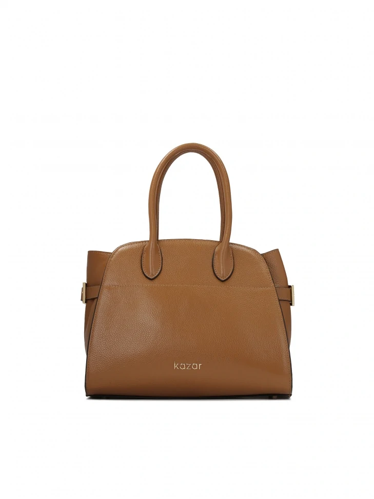 kazar Light brown handbag with adjustable sides