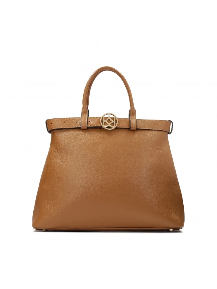 kazar Light brown handbag with buckle strap